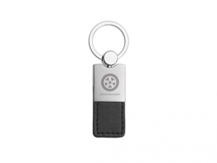 Metal and PU leather key ring