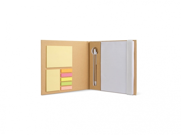 Notebook with sticky notes