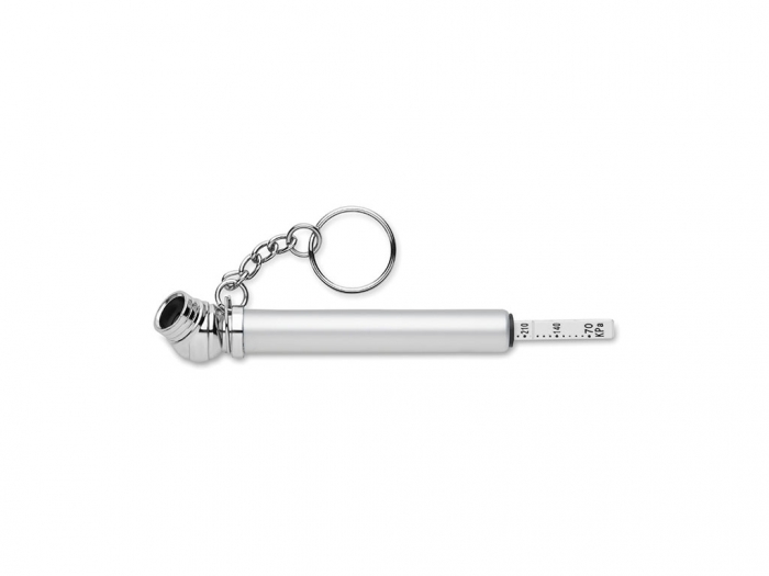 Mini tire gauge key ring