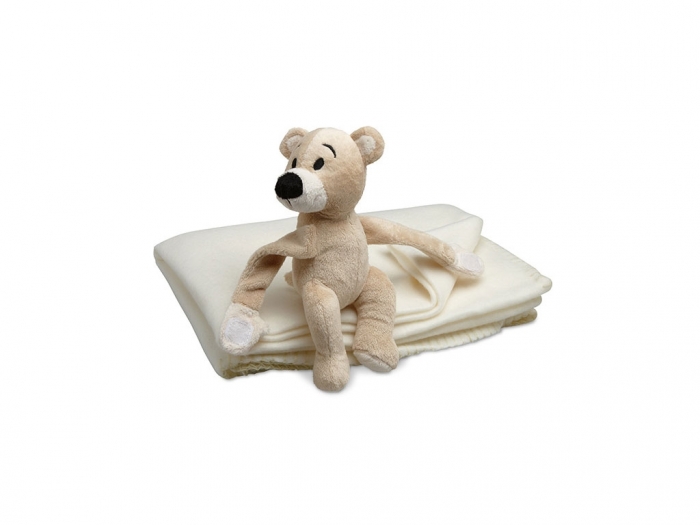 Fleece blanket with bear