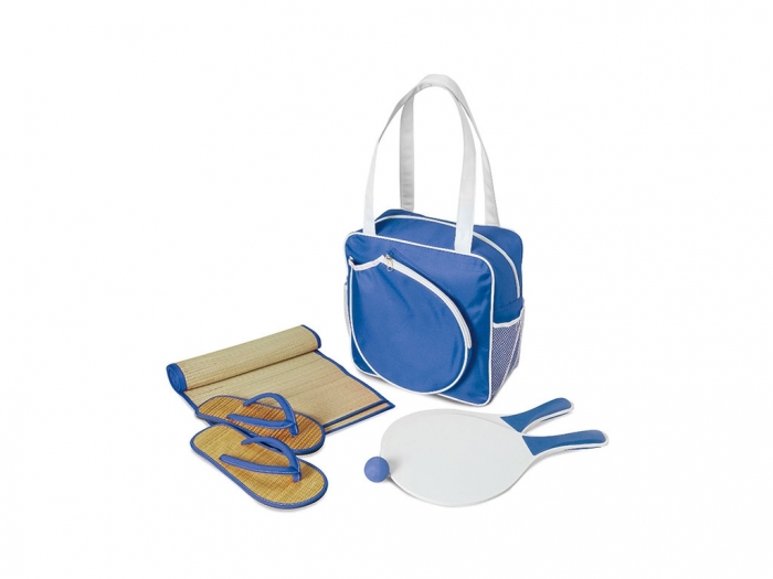 Beach set in satin polyester beach bag