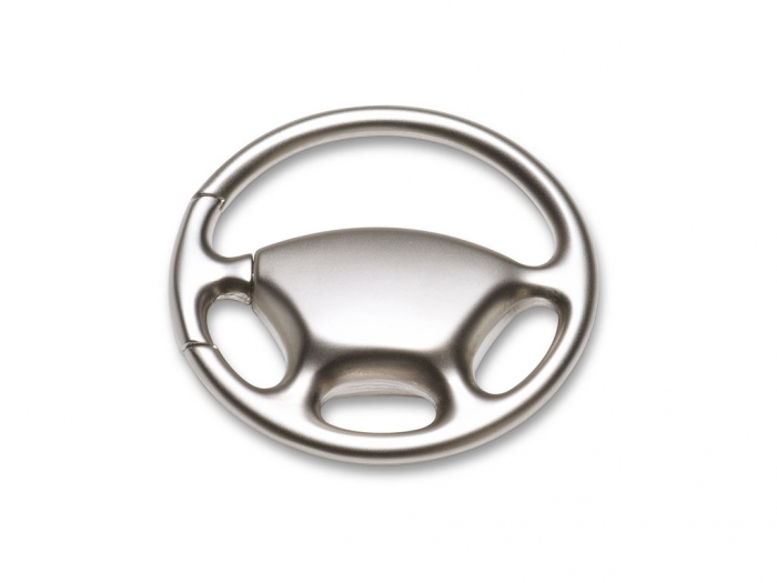 Metal key ring in steering wheel shape