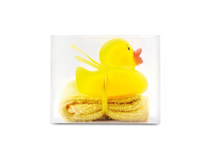 Bath duck with mini towel