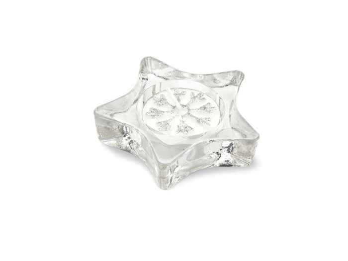 Star shaped glass tea light