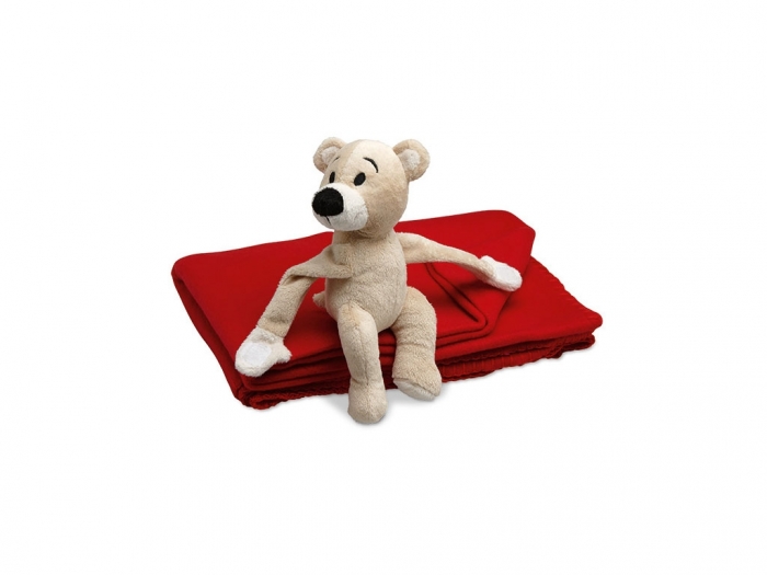 Fleece blanket with bear