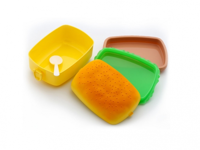 Hamburger shape plastic lunch box