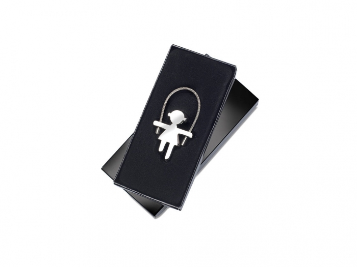 Girl shaped zinc alloy keyring