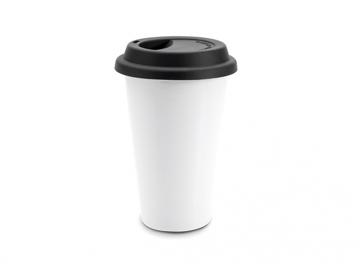 Double wall ceramic travel cup