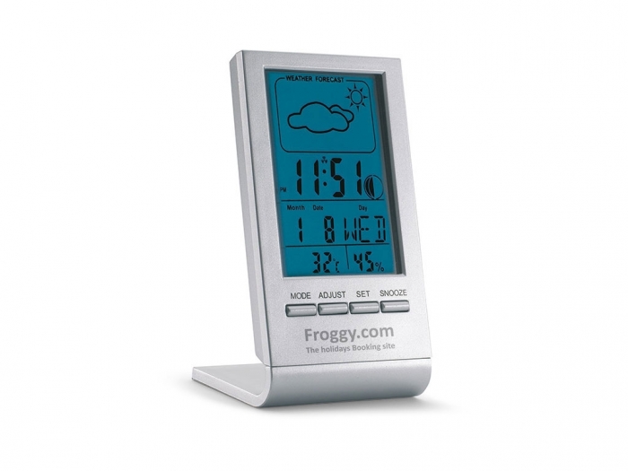 Weather station with blue display