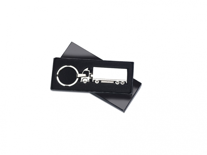 Truck shaped metal key ring