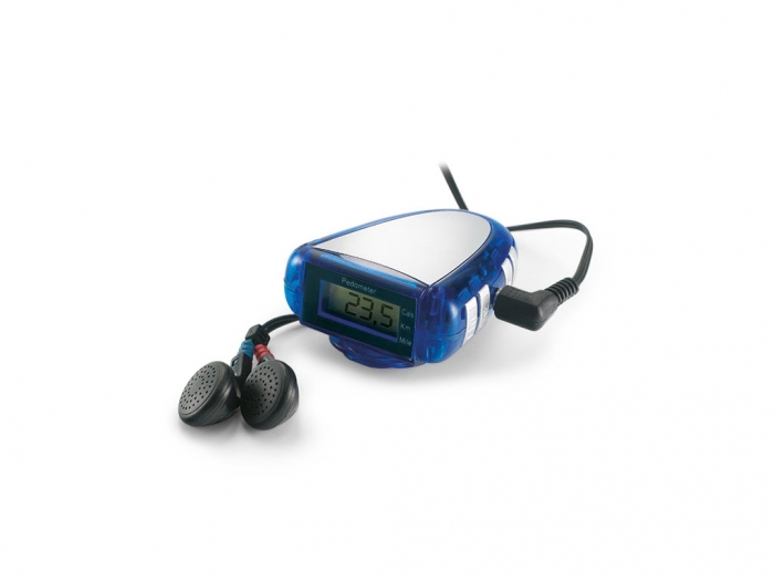 Pedometer with FM scan radio