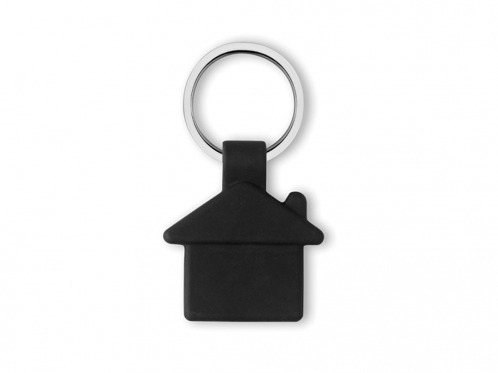 House shaped key ring with token