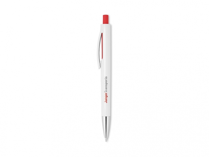 Retractable pen with white bar