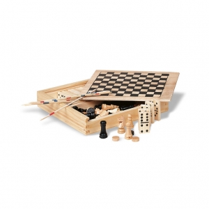 Domino, chess, drafts and sticks games