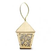 X mas wooden lantern ornament