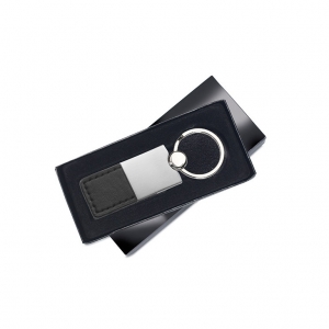 Metal and PU leather key ring