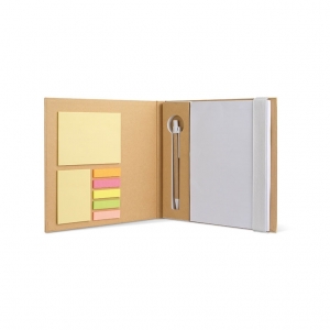 Notebook with sticky notes