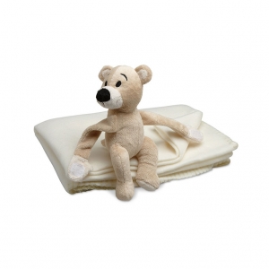 Fleece blanket with bear