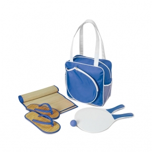 Beach set in satin polyester beach bag