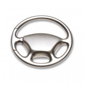 Metal key ring in steering wheel shape