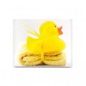 Bath duck with mini towel