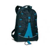 Black backpack with colourful accents