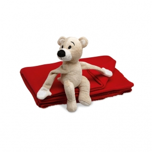 Fleece blanket with bear