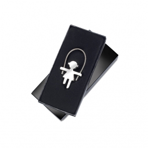 Girl shaped zinc alloy keyring