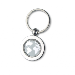 Globe metal key ring