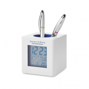 Weather station with pen holder