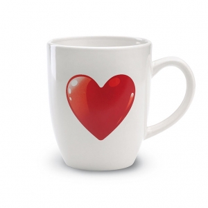 Ceramic mug with heart decoration