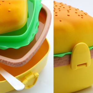 Hamburger shape plastic lunch box